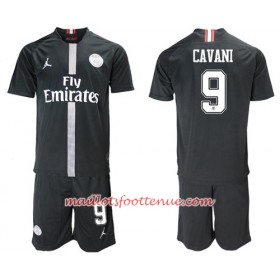 Maillot/Tenue Paris Saint Germain Cavani 9 Jodan Noir Enfant Troisieme 2018/2019
